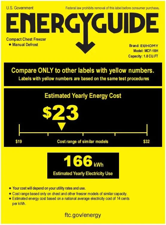 EUHOMY 3.5 Cubic Foot Upright Freezer, Small Deep Freezer, Adjustable 7 Thermostats, Quiet Mini Freezer, Freestanding Top Door