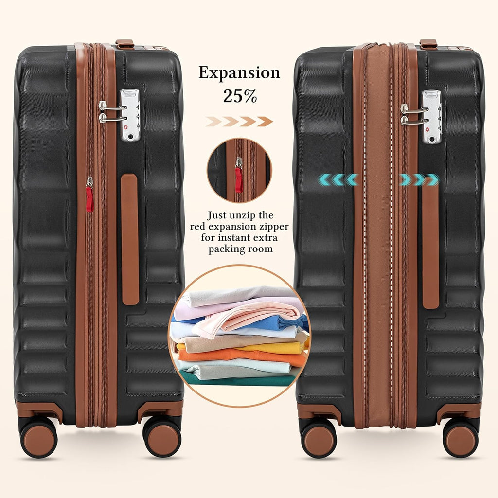 Ensemble de bagages 5 pièces valise extensible 22x14x9 certifié aviation ensemble de voyage étanche durable