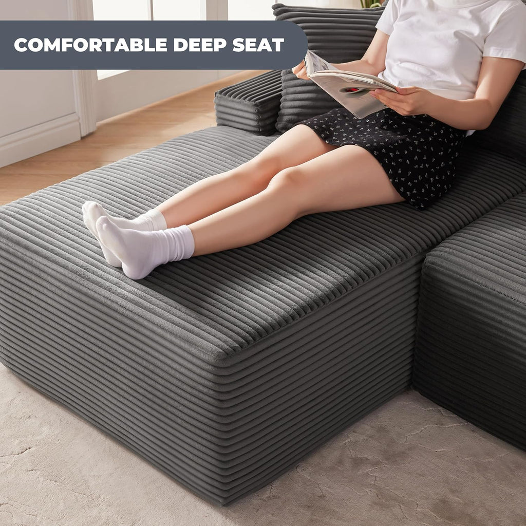 Canapé nuage de 110 pouces, canapé désossé dans le salon, canapé modulable avec sièges profonds