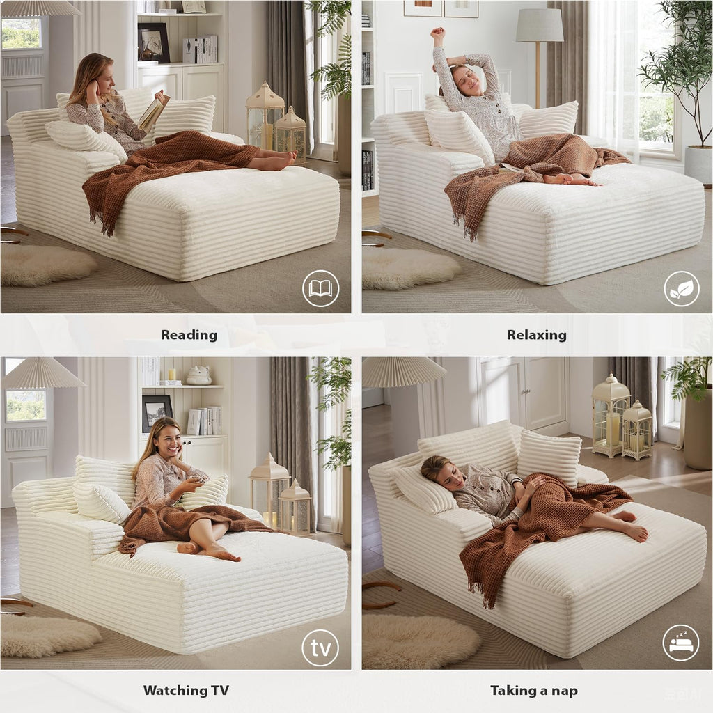 Fauteuil inclinable d'intérieur de 50 pouces, canapé-lit surdimensionné en velours côtelé, fauteuil de lecture à couchage profond, canapé nuage, canapé de salon