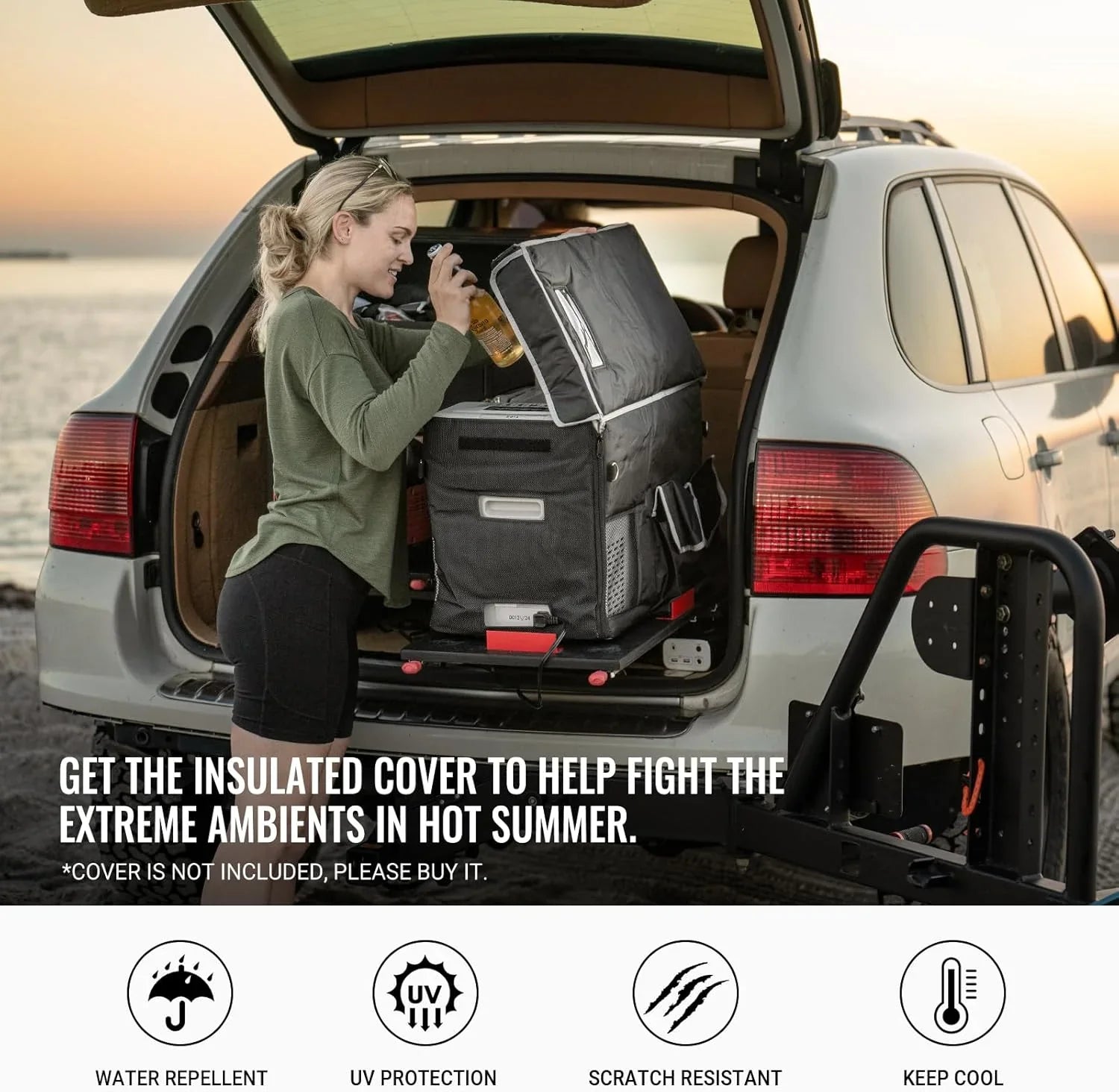 Réfrigérateur BougeRV 12 V pour voiture, congélateur portable de 23 litres, compresseur, 12/24 V CC, 110-240 V CA