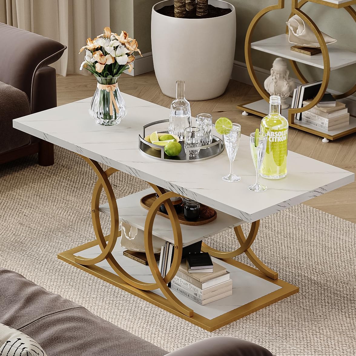 Table basse de style campagnard avec rangement GiftGo, style industriel