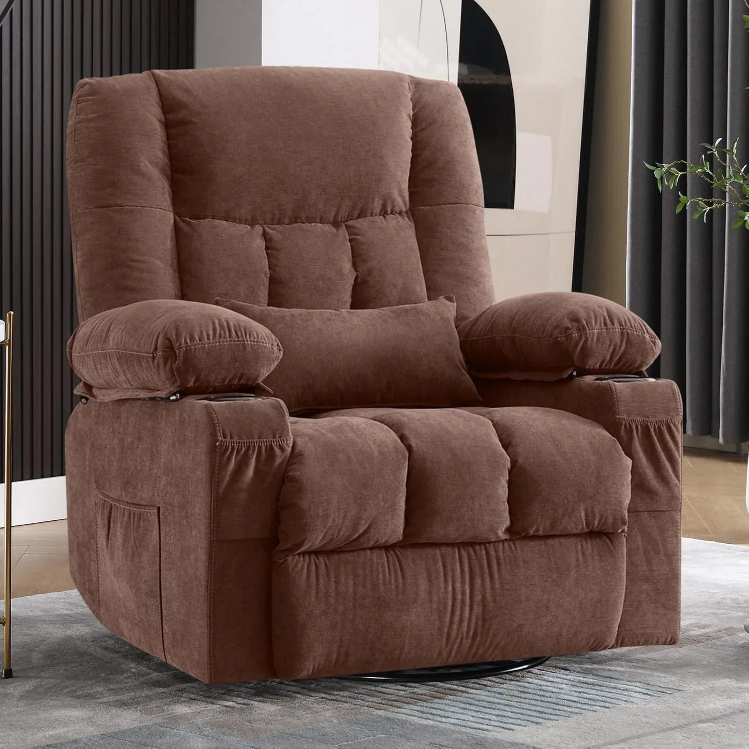 Fauteuil de massage rotatif à bascule avec fonctions de massage par vibration et de mesure des calories