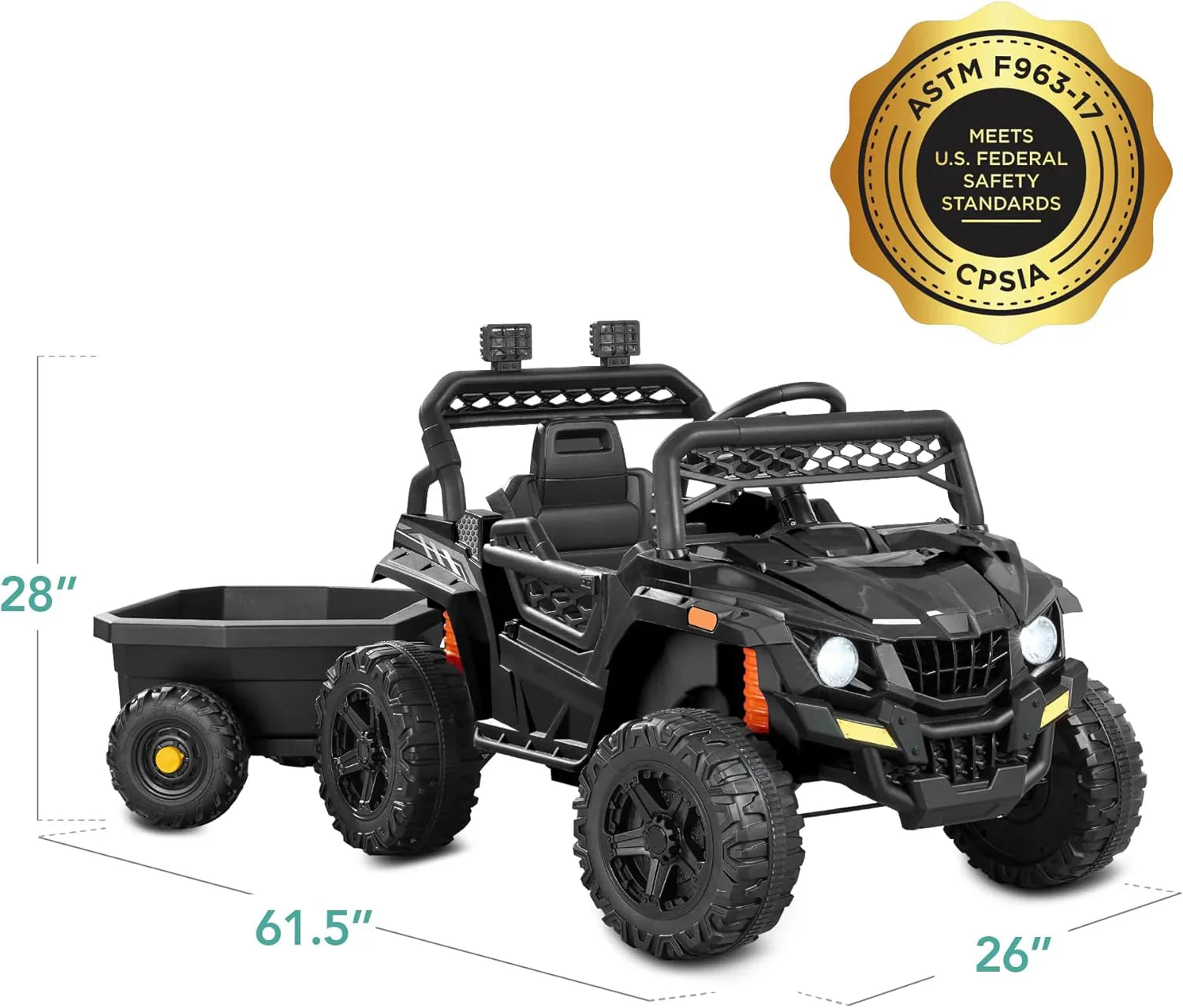 Voiture électrique UTV noire pour enfants