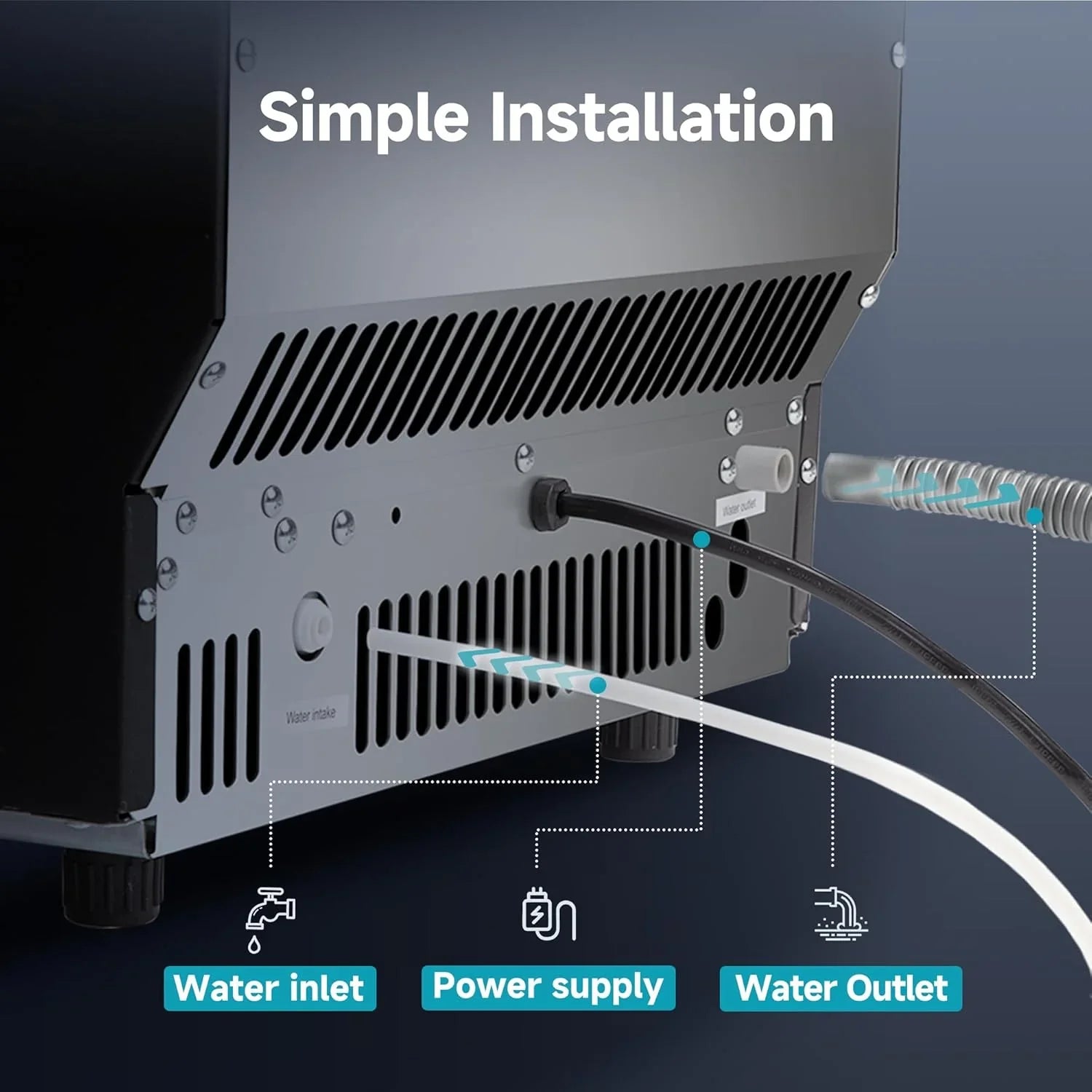 EUHOMY Machine à glaçons commerciale Machine à glaçons sous le comptoir en acier inoxydable Machine à glaçons autonome.