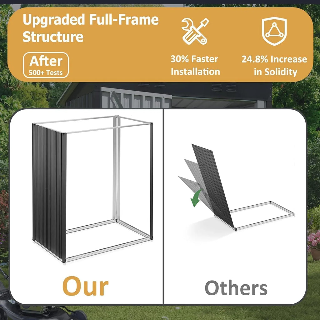 Abri de jardin extérieur Polar-Aurora 8 x 12 pi, abri de jardin en métal avec cadre amélioré