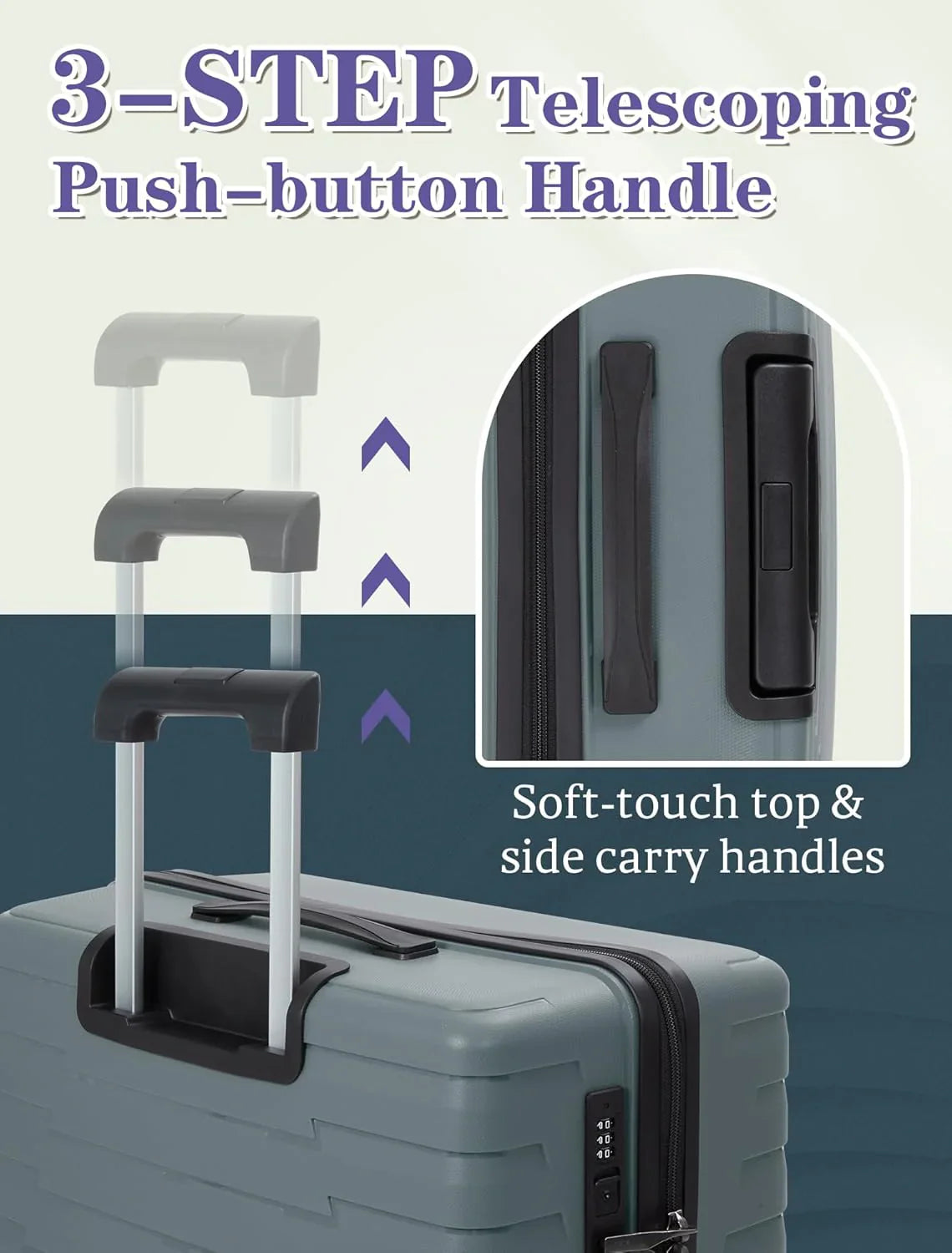 Ensemble de 5 bagages à roulettes, valise rigide en ABS avec roulettes pivotantes