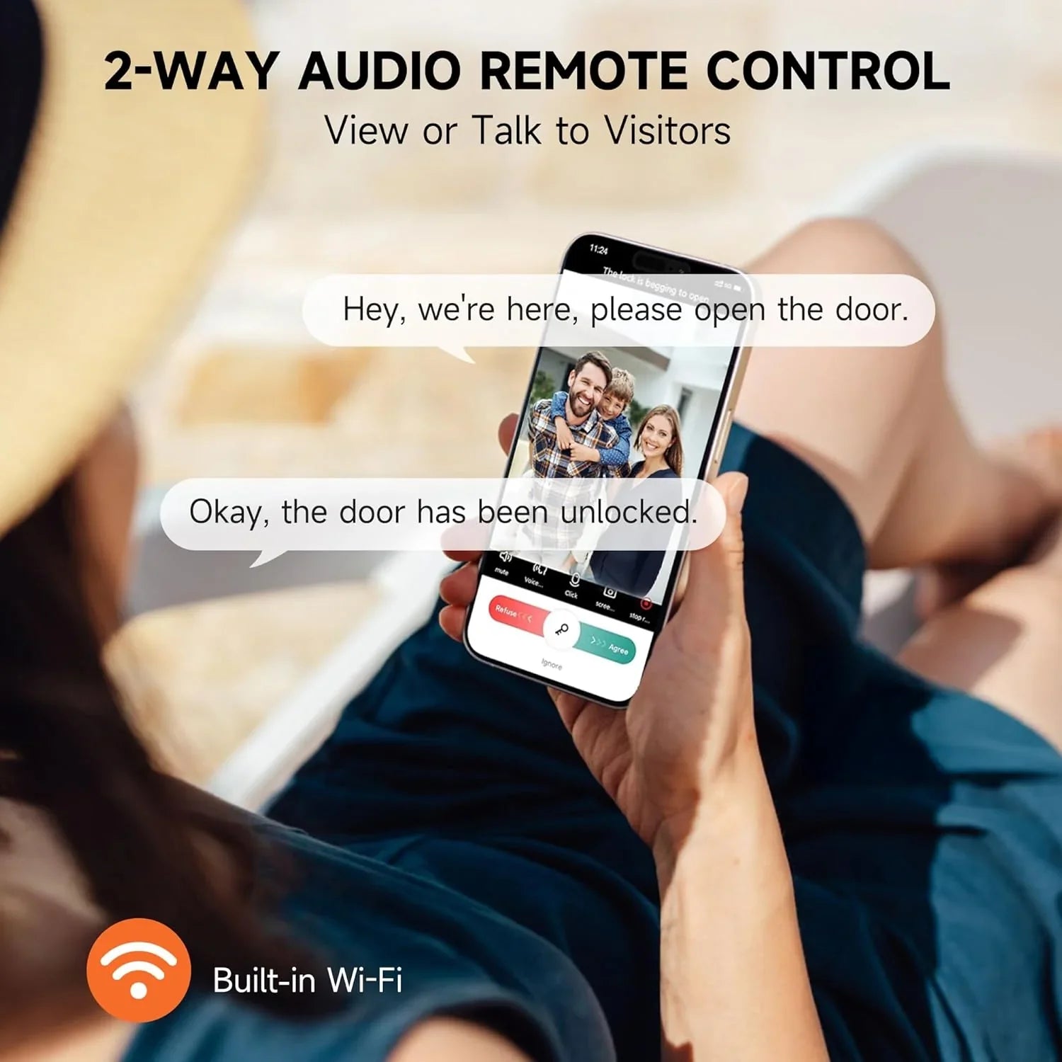 Serrure de porte d'entrée sans clé avec caméra, empreinte digitale, serrure de porte intelligente avec télécommande d'application