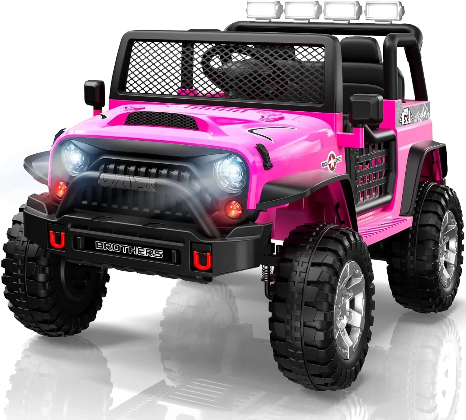 Trottinette électrique L8 pour enfants, 2 places, 12 V, avec télécommande, suspension à 4 roues et haut-parleur Bluetooth.