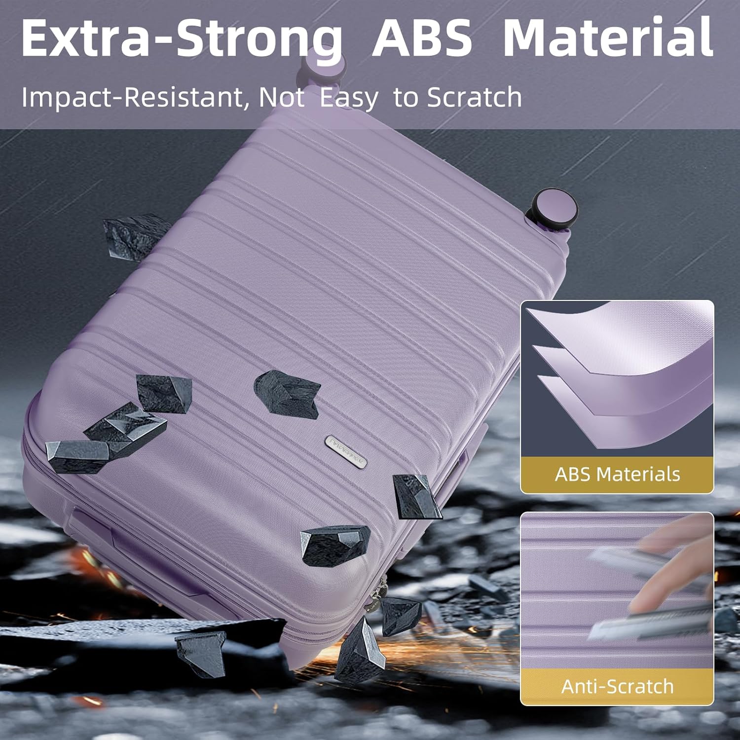 Ensemble de bagages 6 pièces, ensemble de valises rigides extensibles avec roulettes pivotantes, ensemble de bagages à roulettes légers