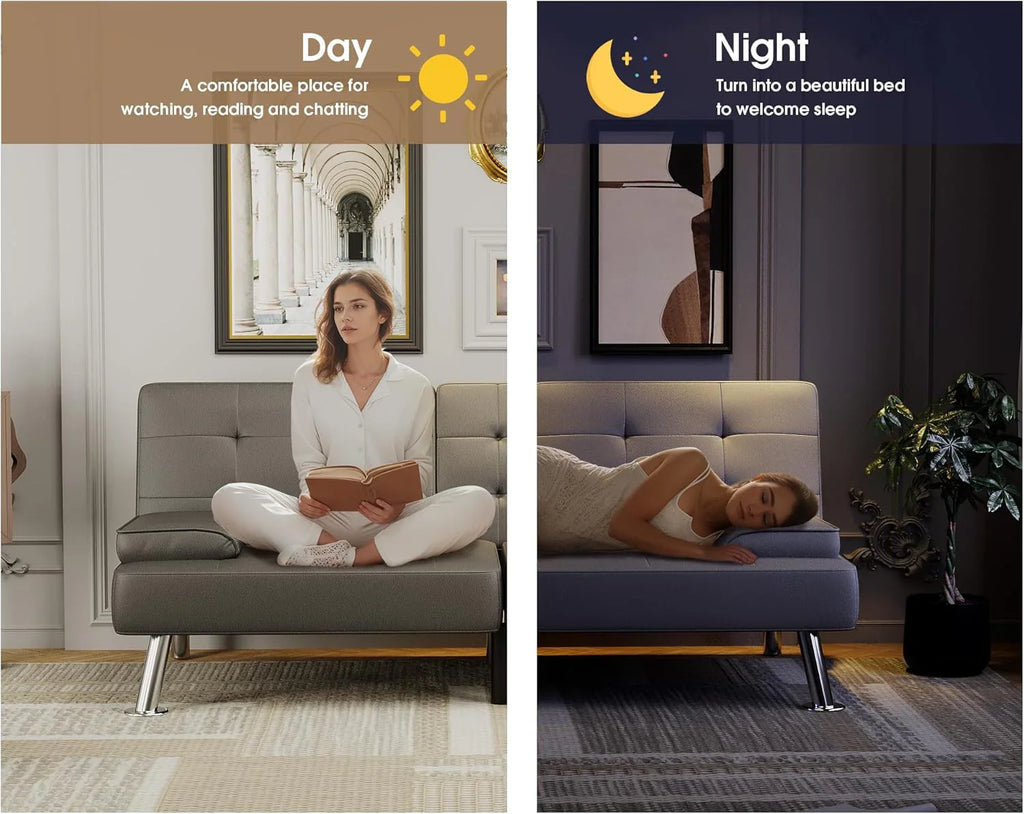 Canapé-lit futon Flamaker Ensemble futon pliant moderne Chaise longue convertible