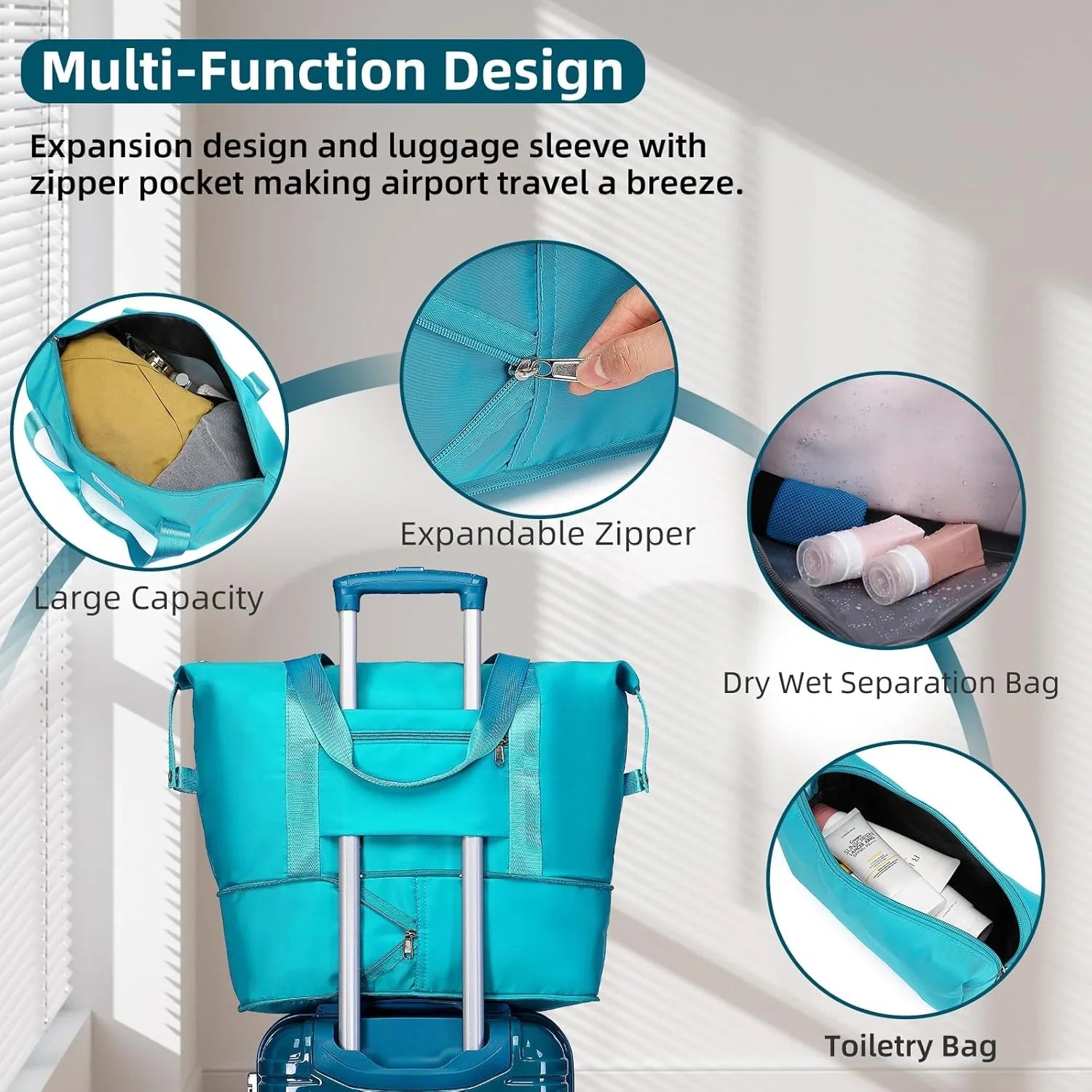 Ensemble de bagages 6 pièces, ensemble de valises rigides extensibles avec roulettes pivotantes, ensemble de bagages à roulettes légers
