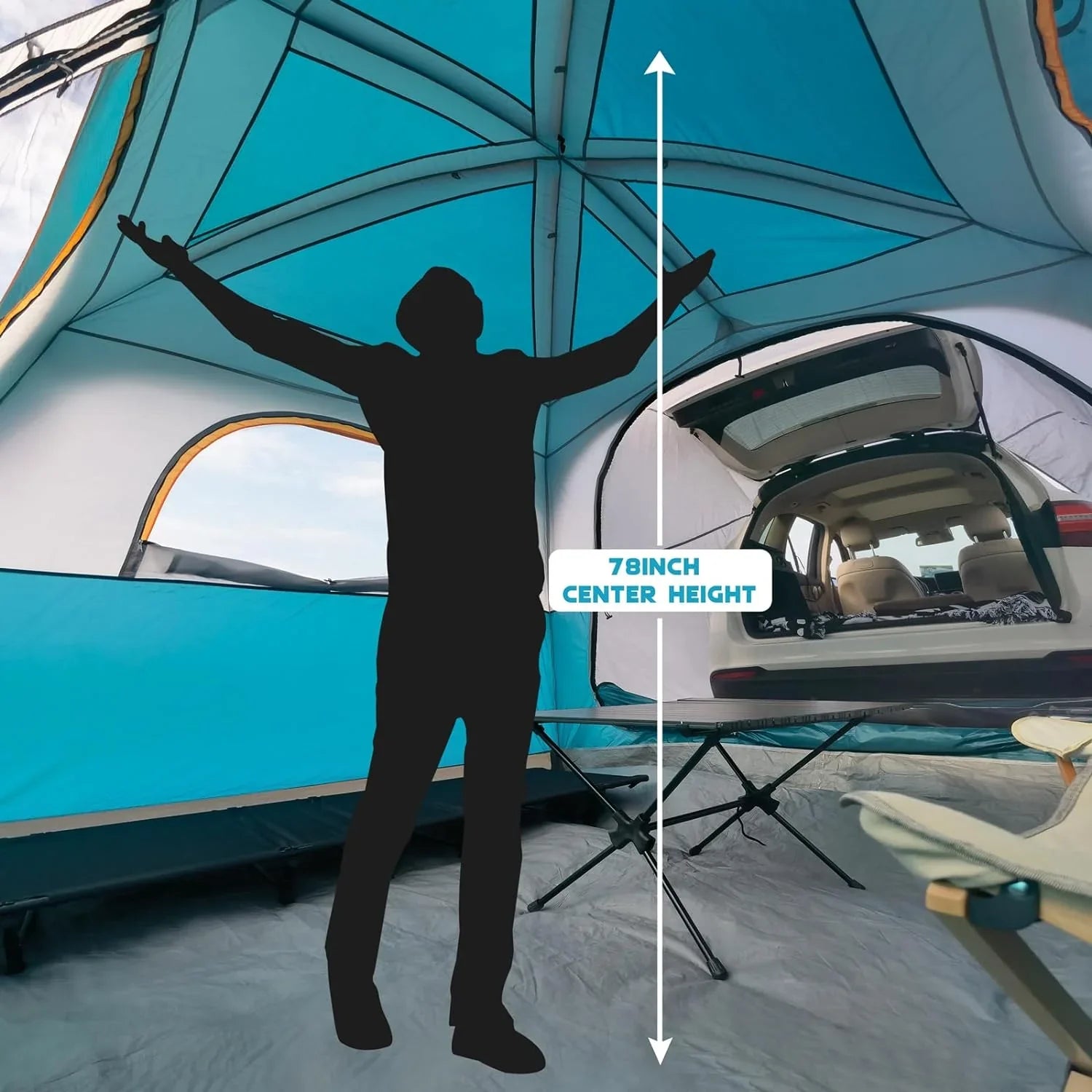 Tente de camping pour SUV, tente de hayon pour SUV 6 personnes - Facile à installer