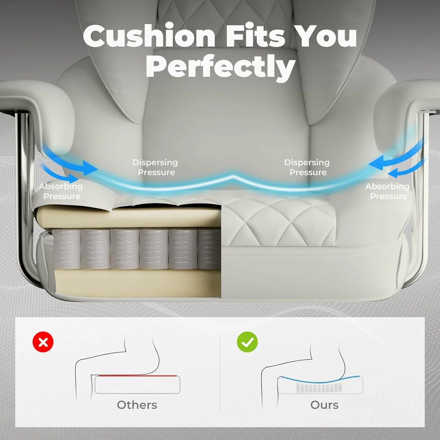 Grande chaise de bureau à dossier haut, chaise de jeu en cuir à dossier haut avec repose-pieds