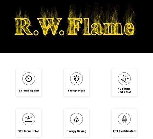 Cheminée électrique encastrée et murale R.W.FLAME 60 po, silencieuse, compatible avec les montants de 2 x 6 po, télécommande avec minuterie, écran tactile, couleur et vitesse de flamme réglables, 750-1500 W