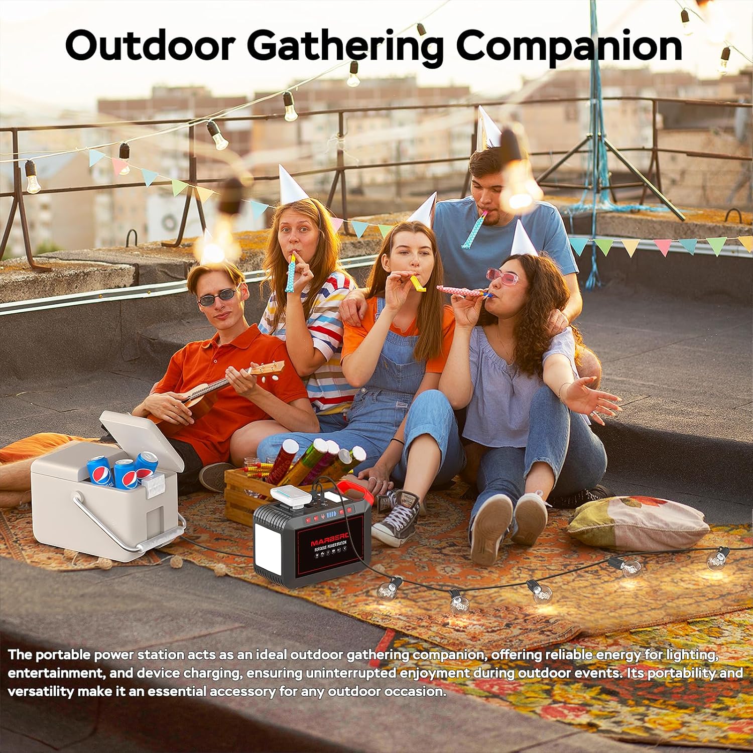 Centrale électrique portable 88 Wh, générateur solaire au lithium pour camping, charge rapide avec prise secteur, batterie externe de 120 W de pointe