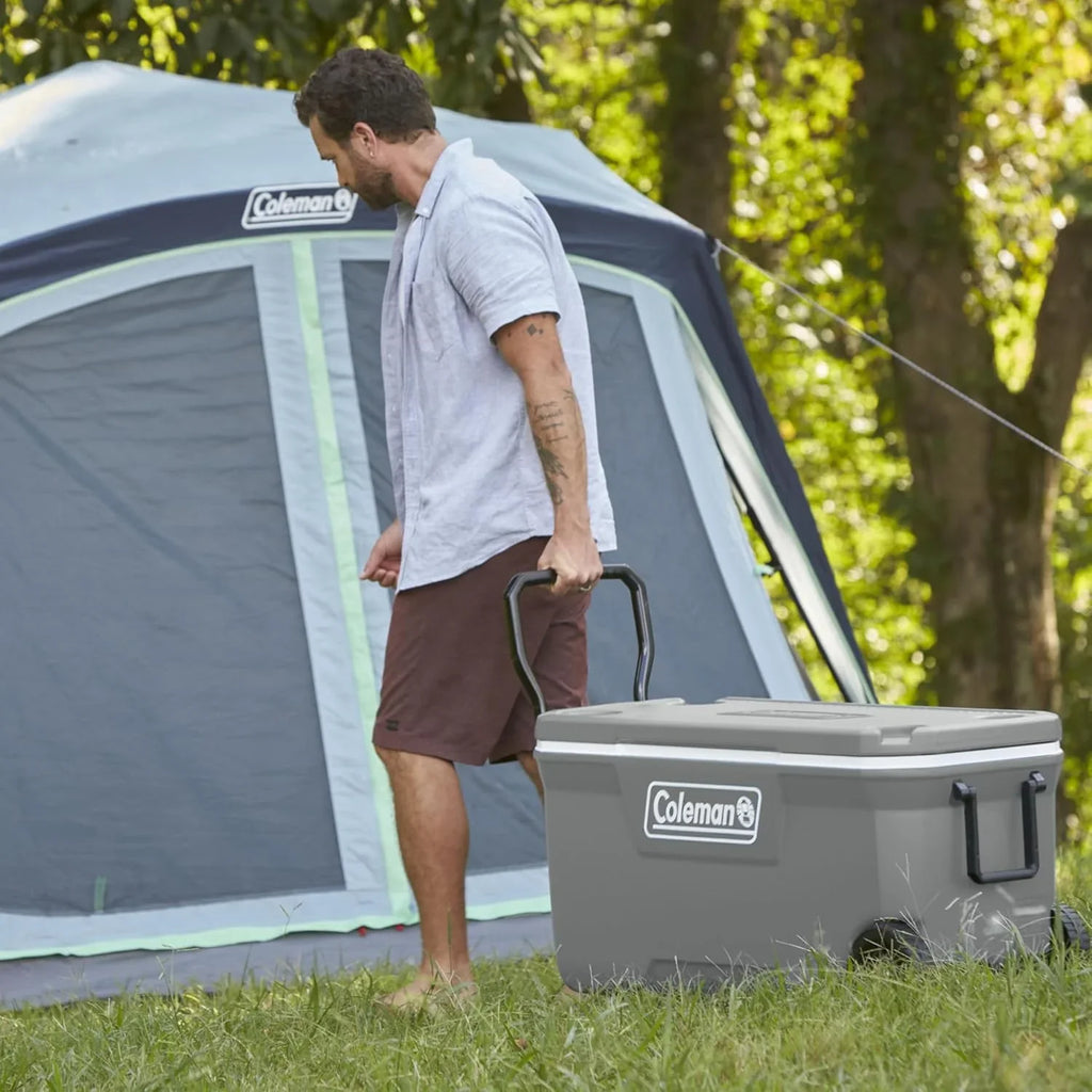Glacière portable isotherme à roulettes Coleman, glacière rigide d'extérieur étanche, conserve la glace jusqu'à 5 jours, 100 litres