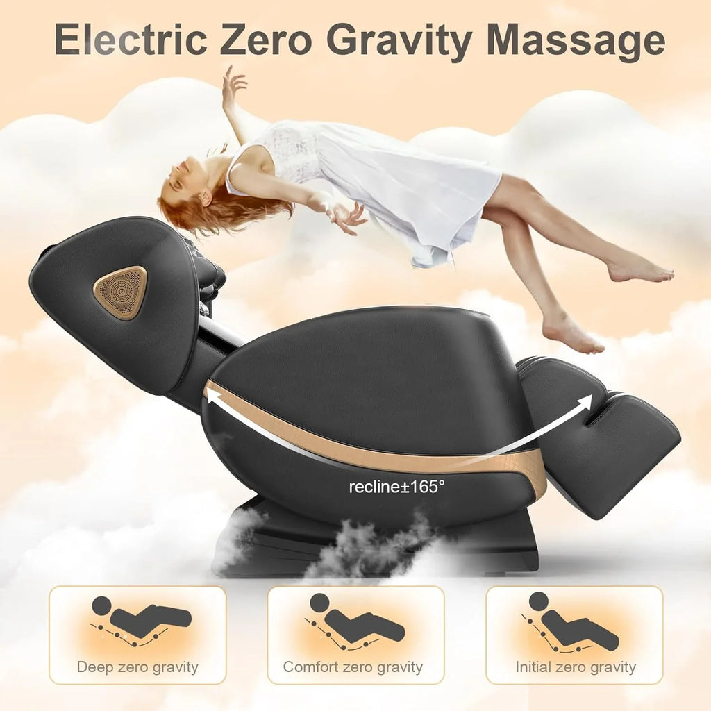 Fauteuil de massage complet 2025, massage zéro gravité, avec 10 rouleaux fixes, chauffant, massage des pieds