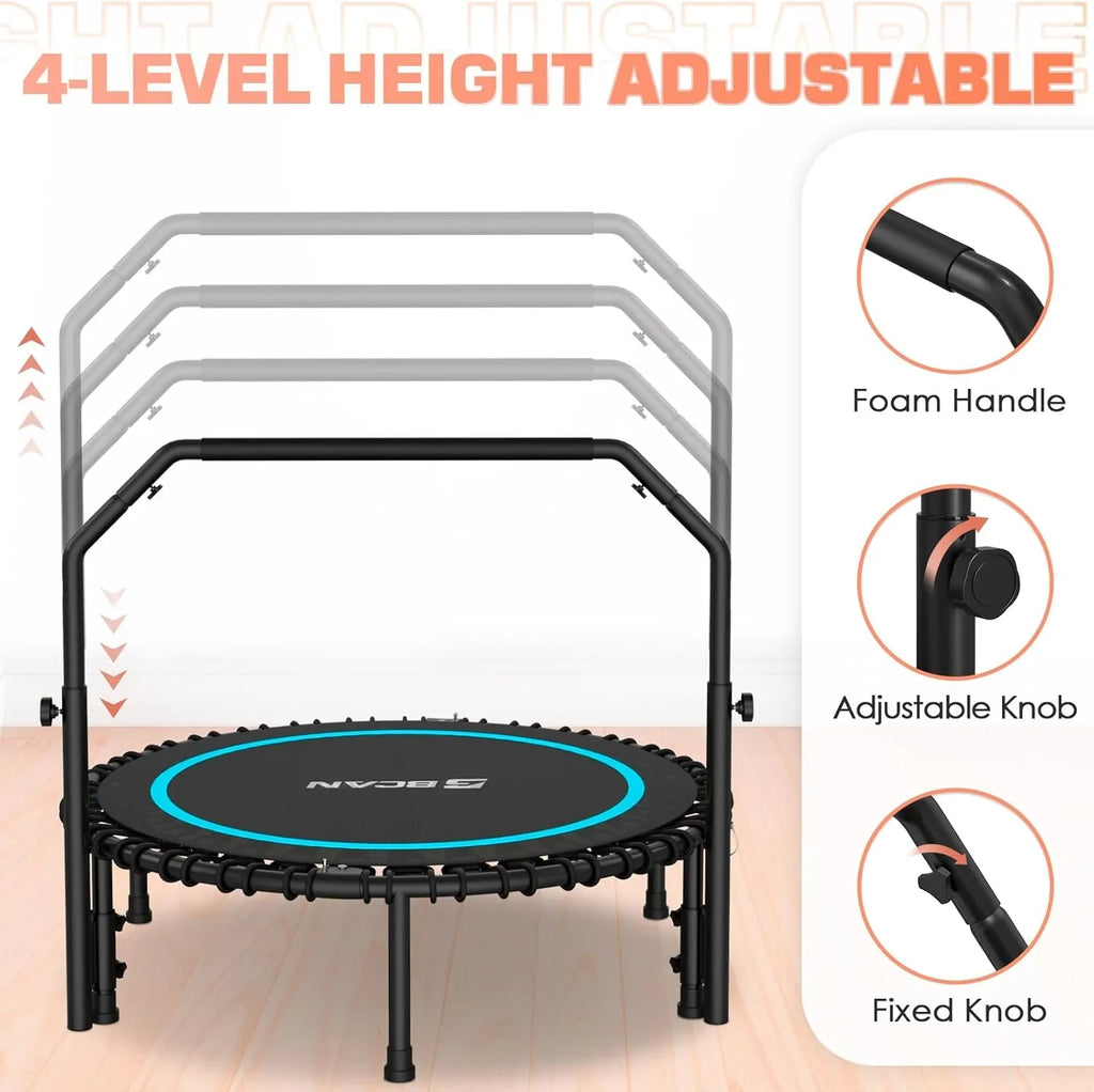 Mini-trampoline pliable BCAN 450/550 lb, trampoline de fitness 40"/48" stable et silencieux
