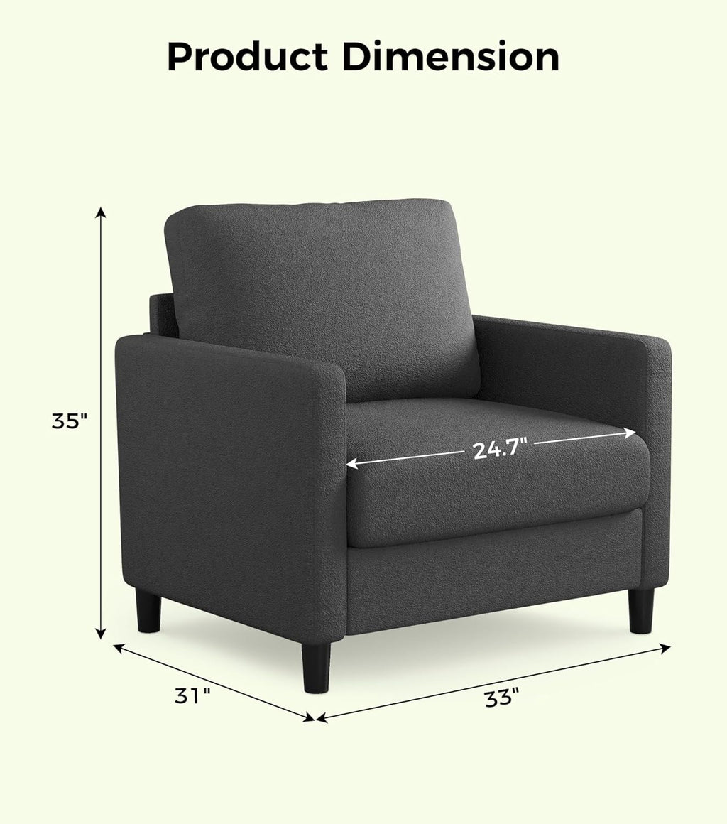 Causeuse de 51 pouces, causeuse confortable en velours côtelé