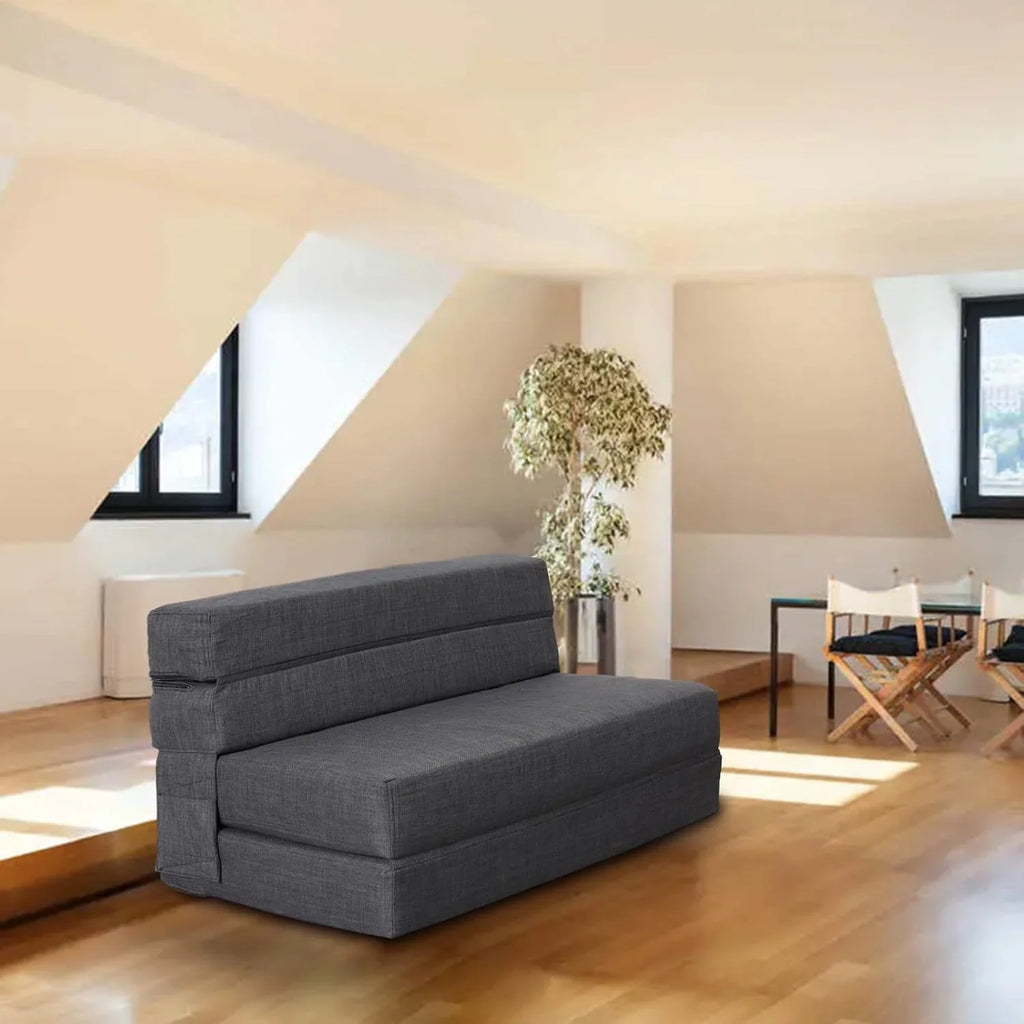 Canapé-lit gigogne de 60 pouces, canapé en mousse à mémoire de forme avec 2 oreillers, lit futon, lit d'appoint et canapé-lit,