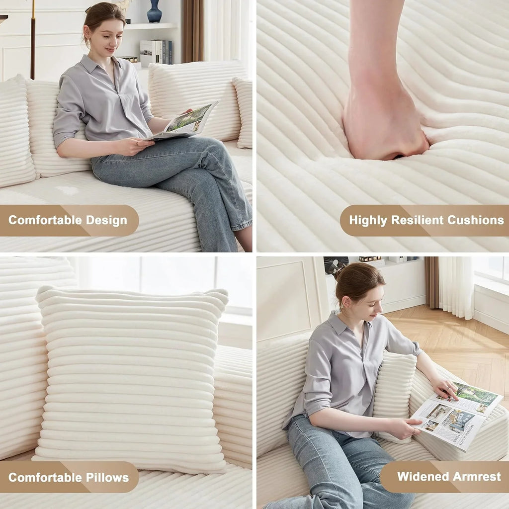 Canapé nuage de 110 pouces, canapé désossé dans le salon, canapé modulable avec sièges profonds