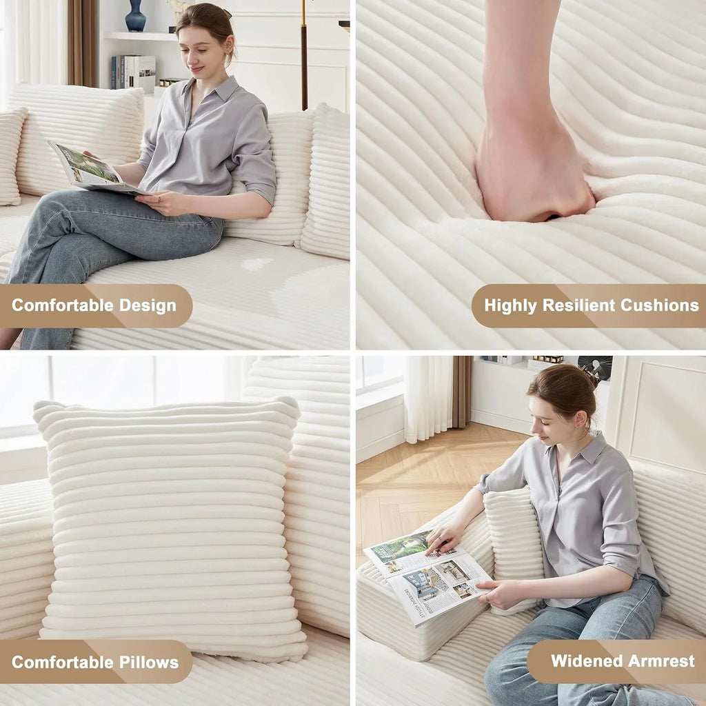 Canapé nuage de 110 pouces, canapé désossé dans le salon, canapé modulable avec sièges profonds