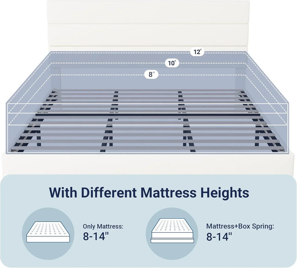 Cadre de lit plateforme Allewie King size avec tête de lit et planches rembourrées en velours
