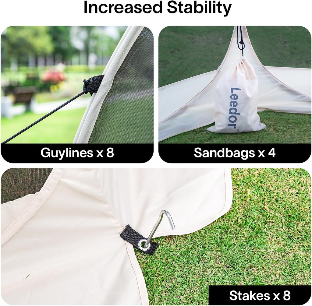 Gazebo à écran, peut accueillir 6 à 10 à 15 personnes Tente à baldaquin de style igloo avec moustiquaire sur les côtés Parfait pour le jardin, la terrasse, l'arrière-cour