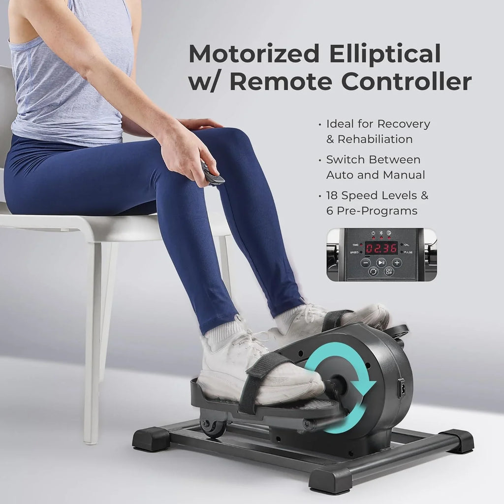 Mini-appareil elliptique intelligent Sunny Health & Fitness, pédalier d'intérieur sous le bureau pour l'activité et l'entraînement cardio des seniors
