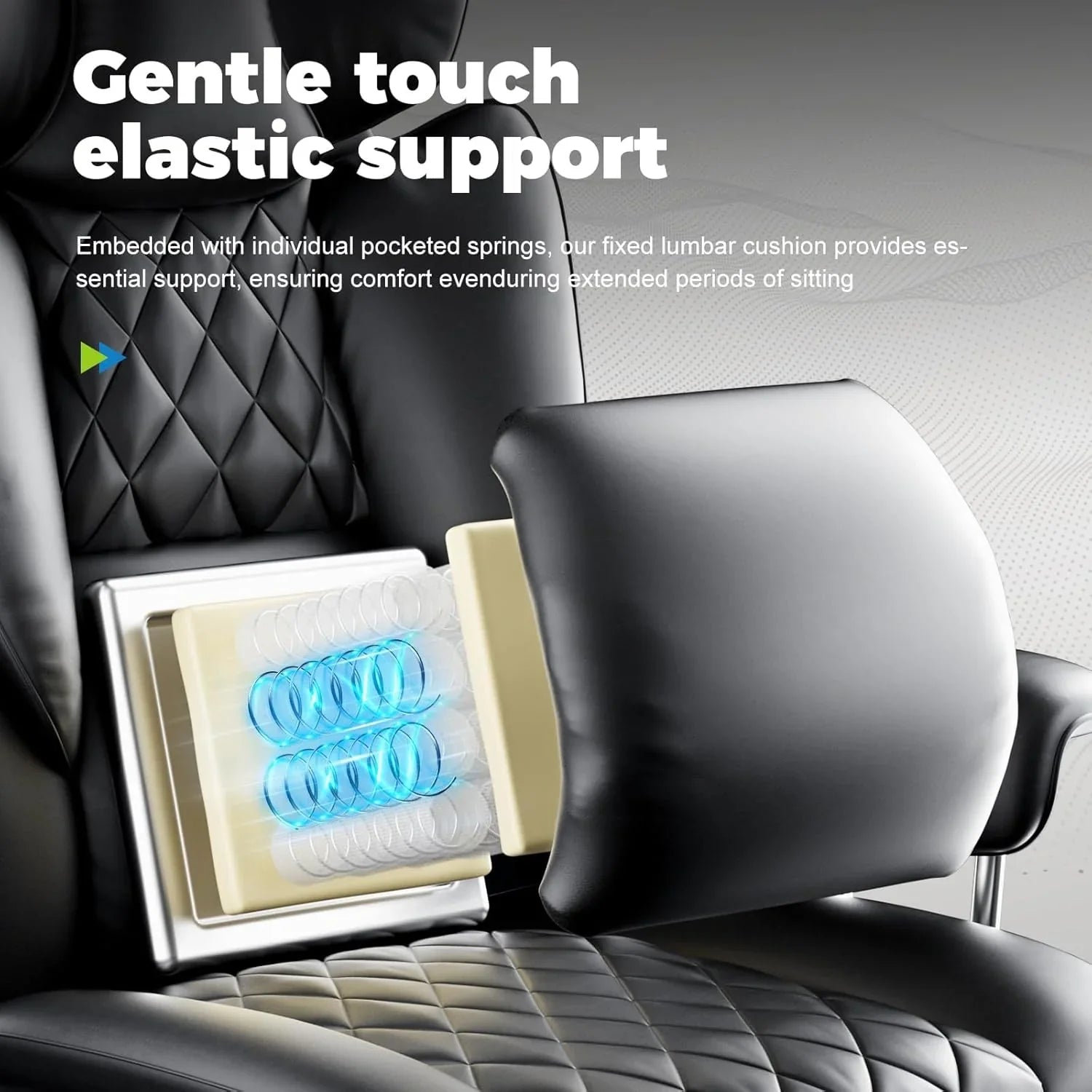 Grande chaise de bureau à dossier haut, chaise de jeu en cuir à dossier haut avec repose-pieds