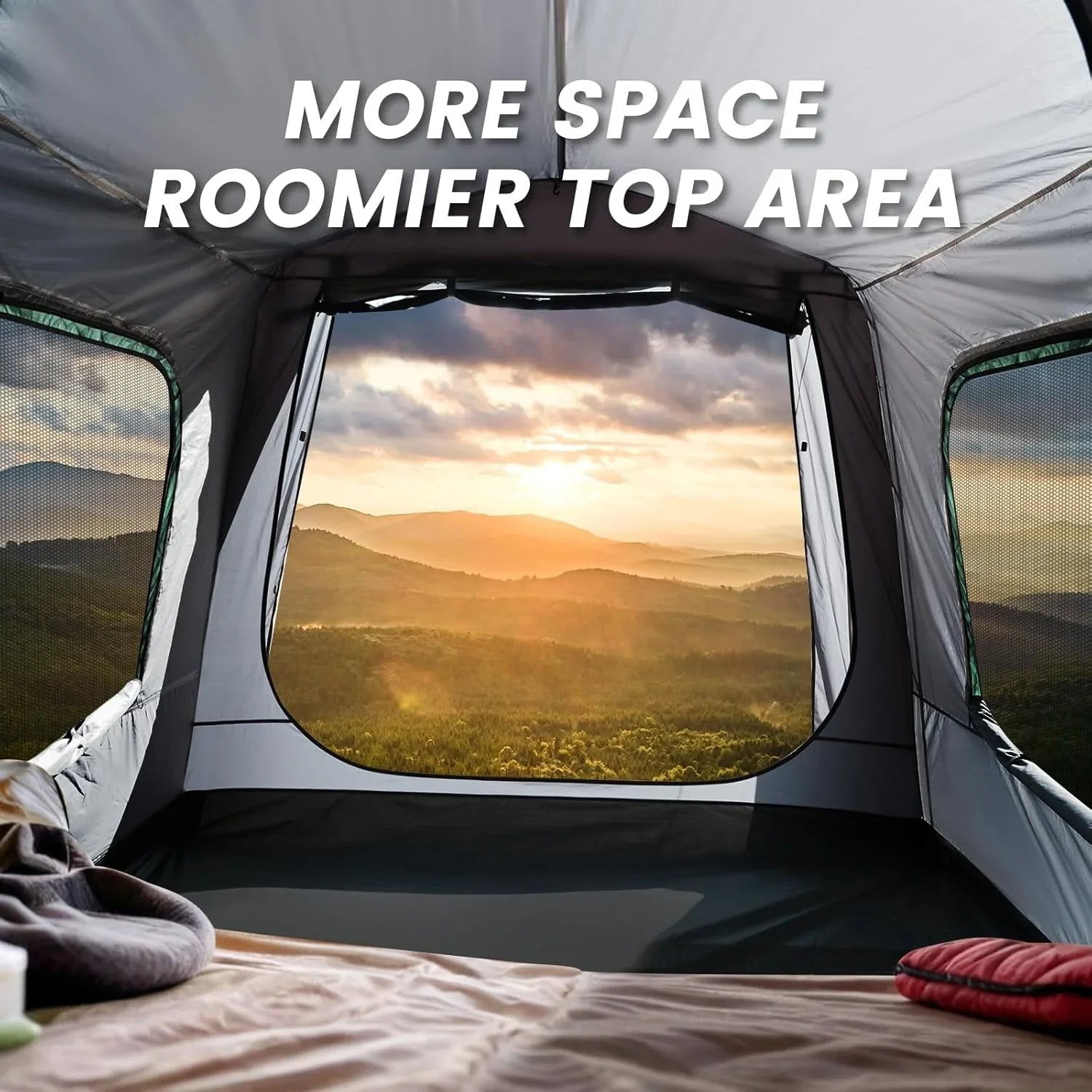 Tente SUV rectangulaire pour 5 à 9 personnes, idéale pour le camping en voiture, idéale pour la famille, imperméable et coupe-vent. Grande tente de camping.