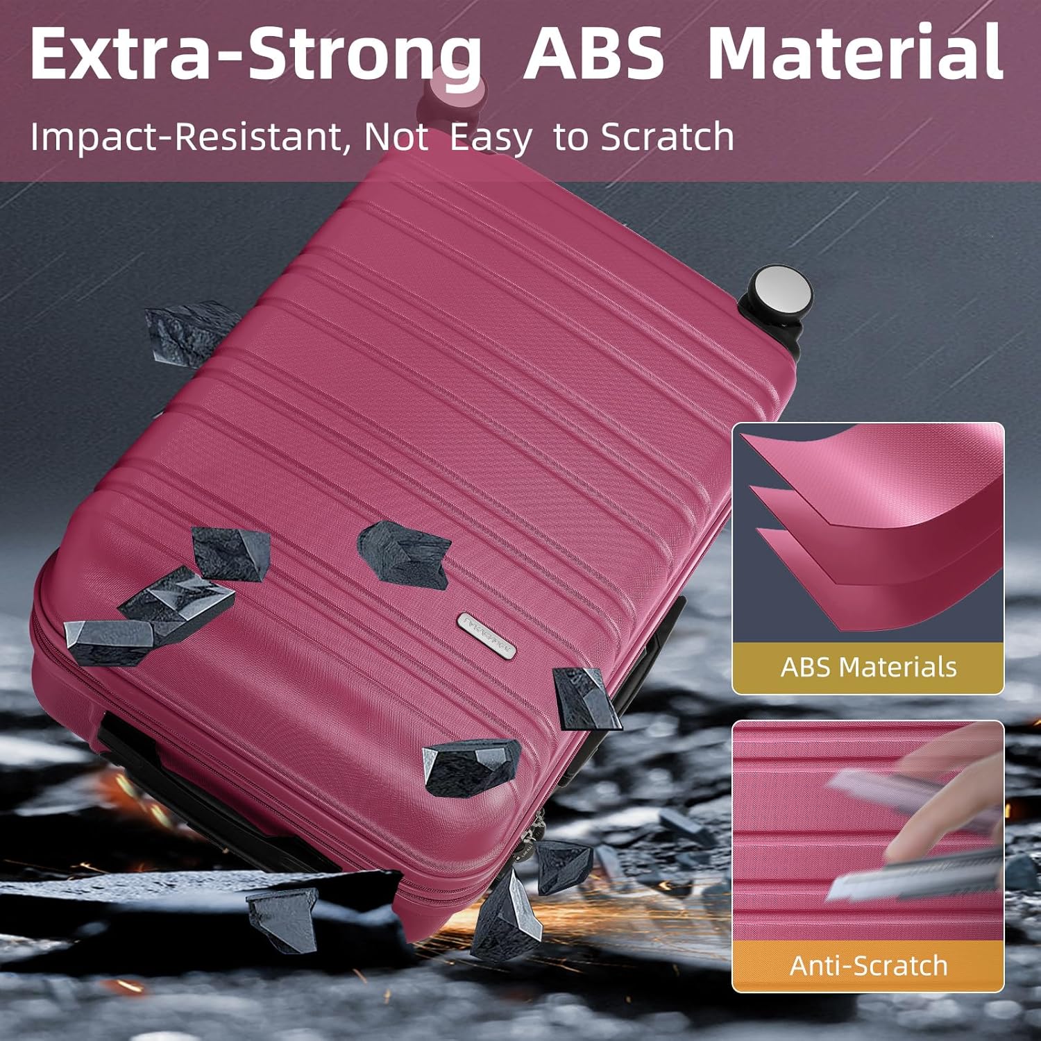 Ensemble de bagages 6 pièces, ensemble de valises rigides extensibles avec roulettes pivotantes, ensemble de bagages à roulettes légers