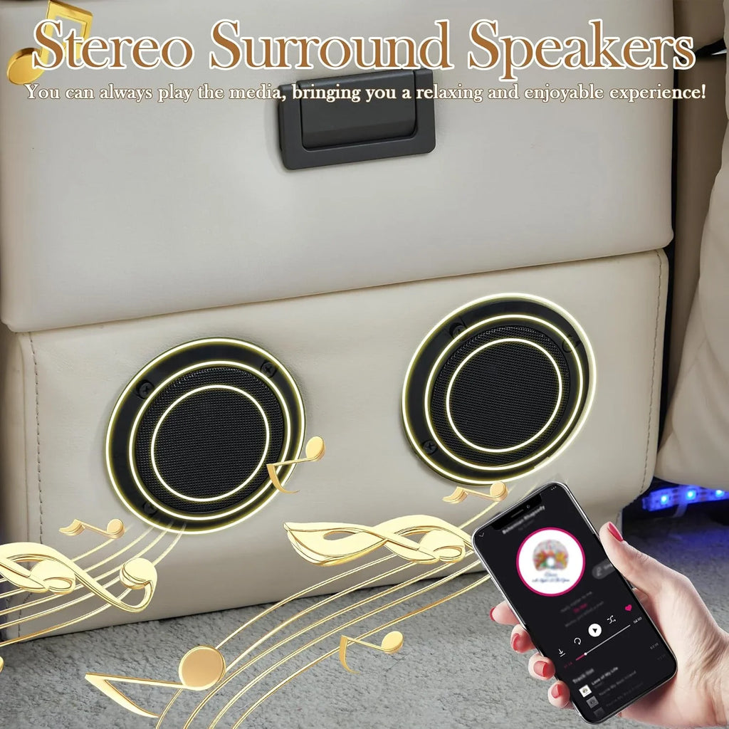 Canapé inclinable électrique TUNYI avec fonctions massage et chauffage, siège home cinéma avec console, canapé inclinable électrique pour camping-car