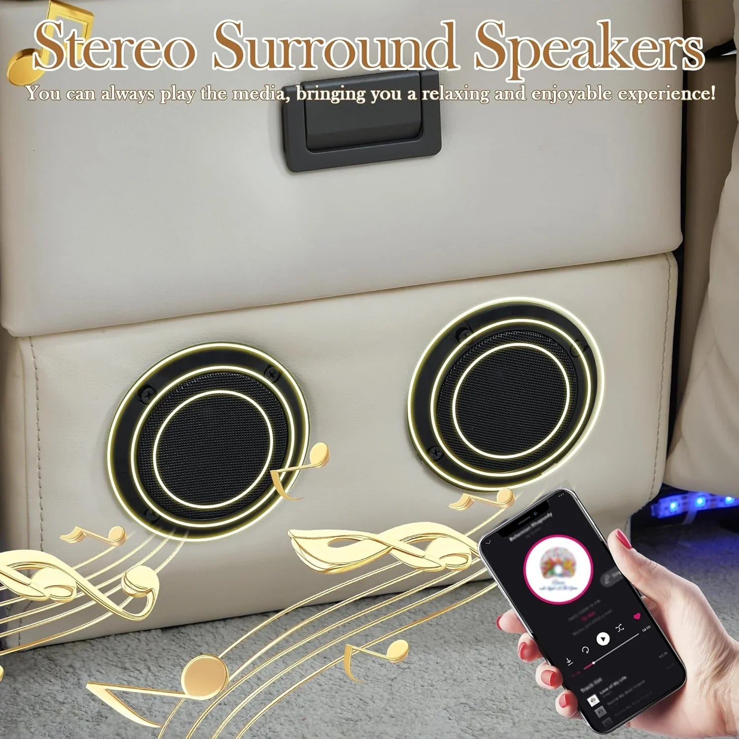 Canapé inclinable électrique TUNYI avec fonctions massage et chauffage, siège home cinéma avec console, canapé inclinable électrique pour camping-car