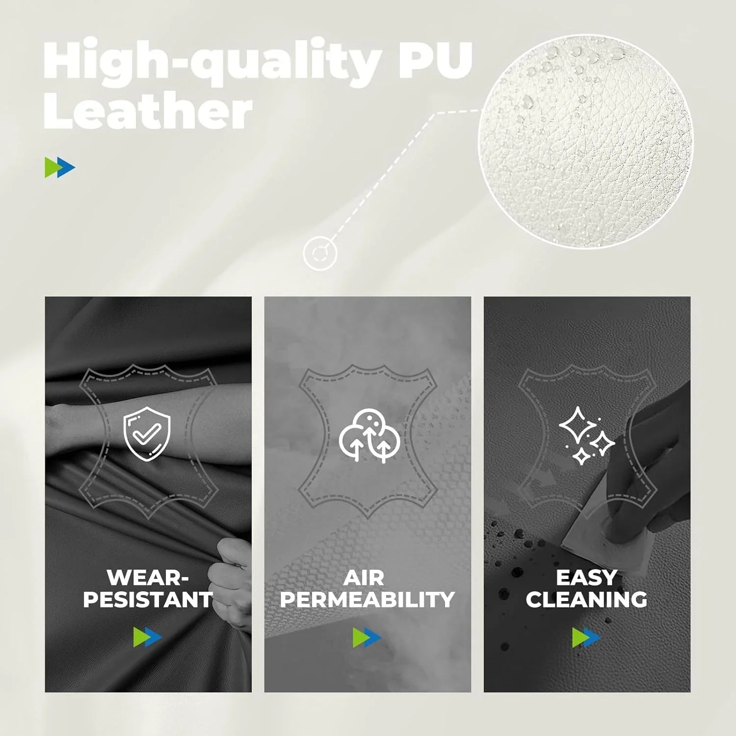 Grande chaise de bureau à dossier haut, chaise de jeu en cuir à dossier haut avec repose-pieds