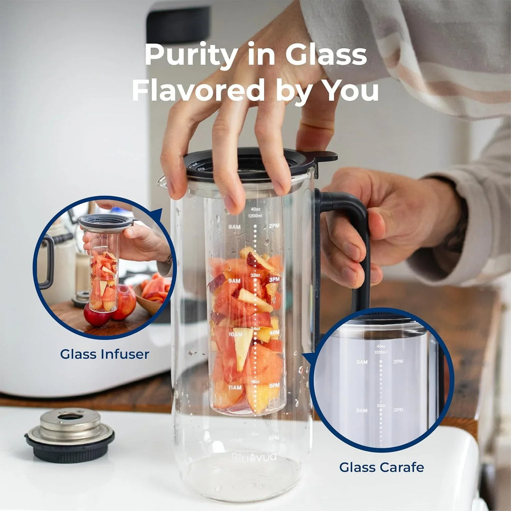 Système d'osmose inverse Bluevua RO100ROPOT-Lite (UV), purificateur d'eau de comptoir, purification en 7 étapes, avec fonctions UV et de reminéralisation, surveillance du TDS et de la durée de vie du filtre