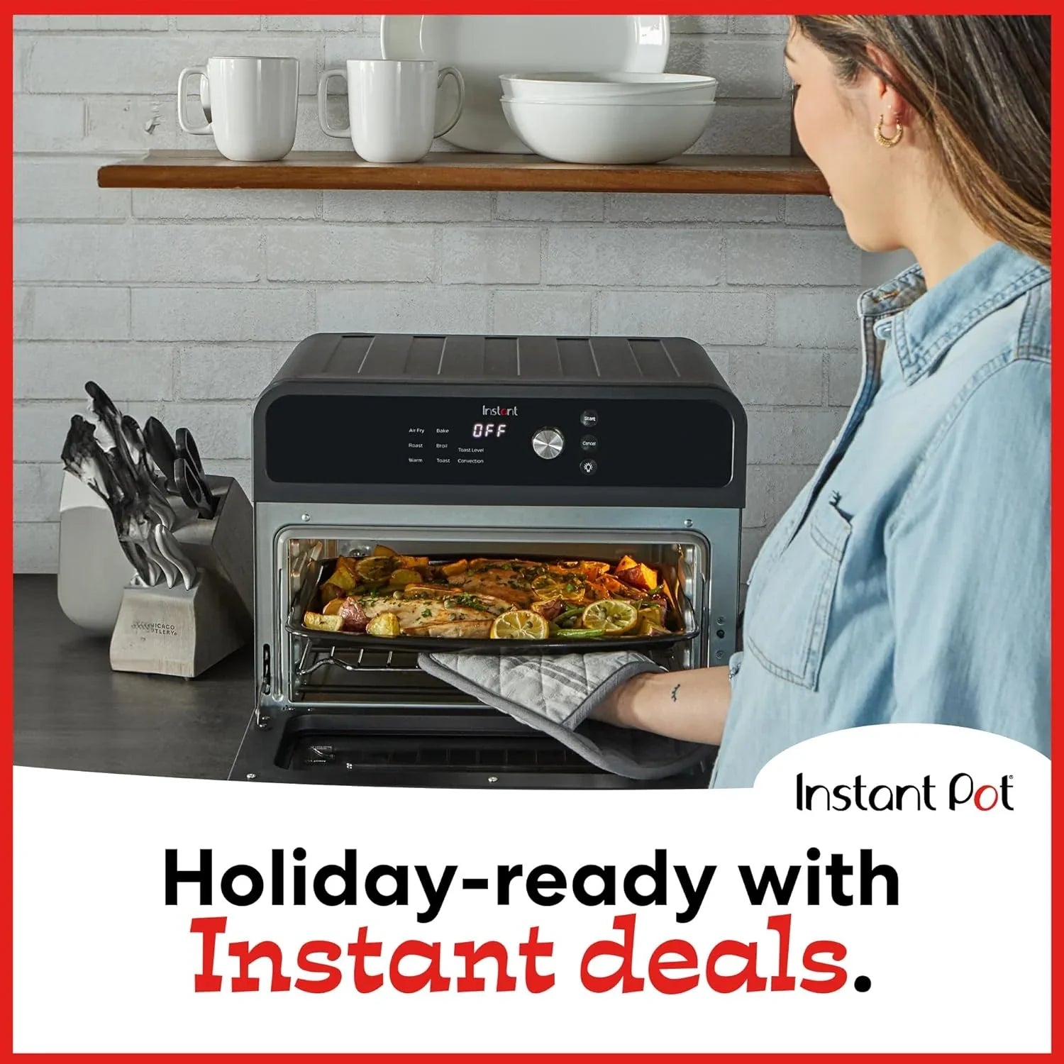 Friteuse à air Instant Pot Omni Plus 19QT/18L, fonction 10 en 1, convient aux pizzas de 12 pouces