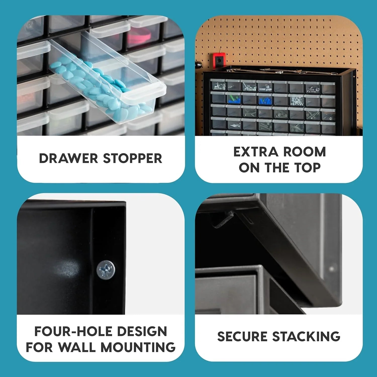 Organisateur de petites pièces, vis et outils IRIS USA, armoire, boîte, 44 tiroirs, quincaillerie, électronique, écrous, boulons, tiroirs de rangement