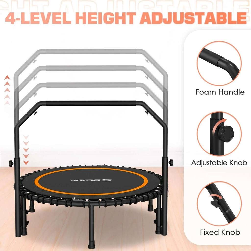 Mini-trampoline pliable BCAN 450/550 lb, trampoline de fitness 40"/48" stable et silencieux
