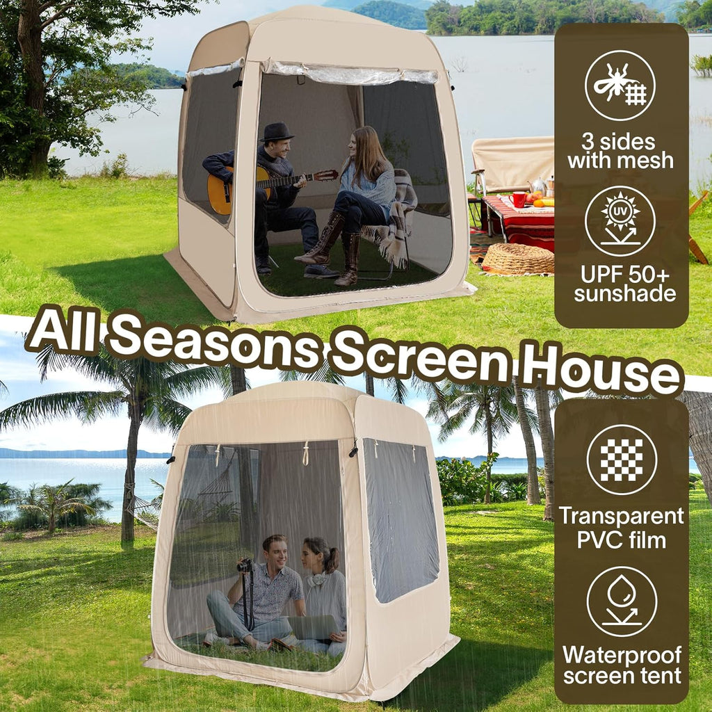 Gazebo Alvantor Screen House, tente à auvent abri igloo escamotable pour 6-10-15 personnes