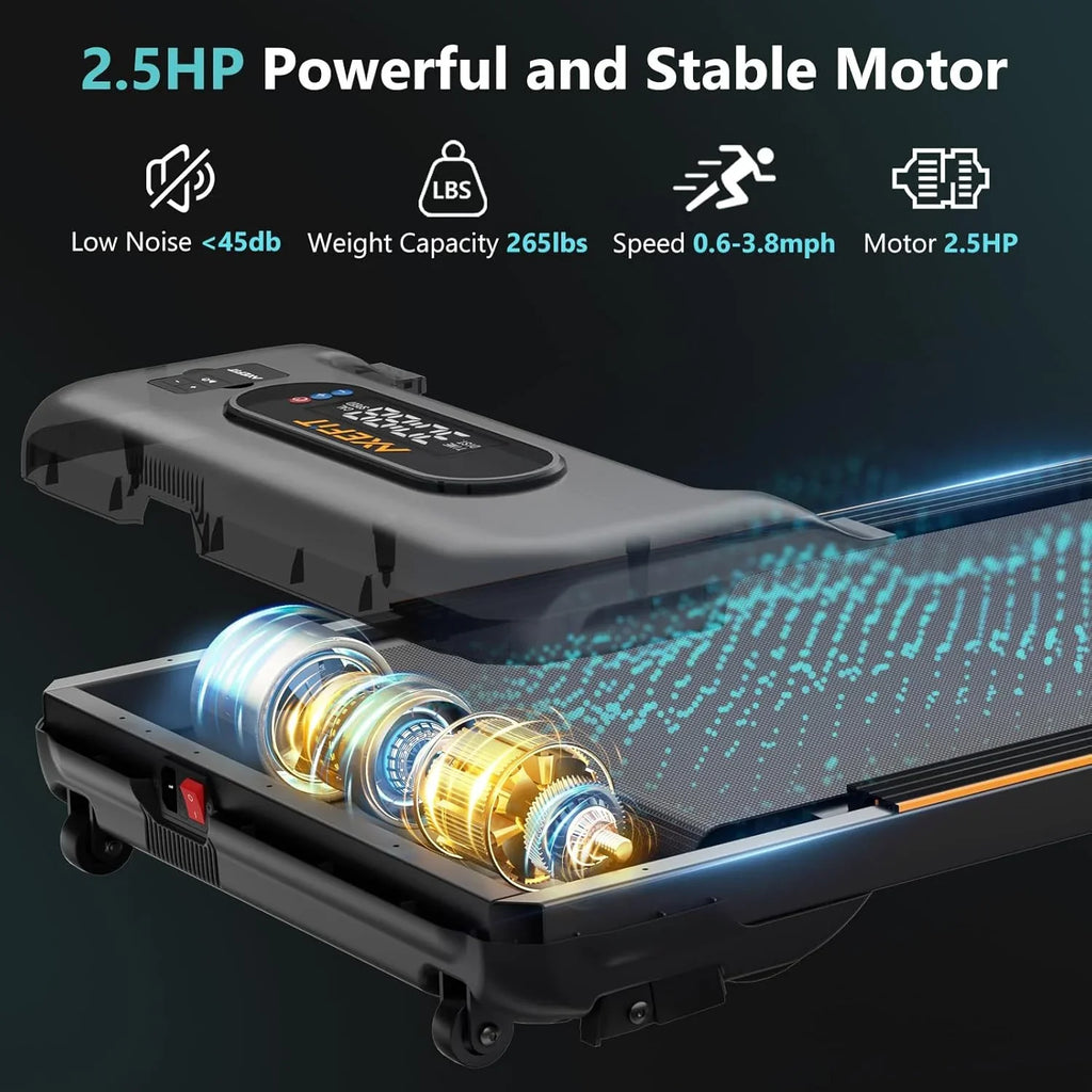 Tapis roulant portable 2,5 CV avec tapis de marche incliné, panneau et télécommande, tapis roulant 4 en 1, capacité de 120 kg