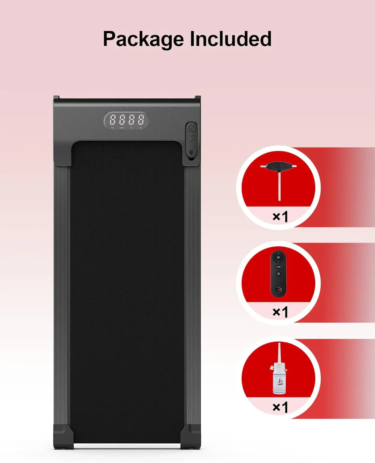 Tapis de course Lichico Walking Pad sous le bureau, tapis de course électrique sans balais ultra-silencieux pour la marche et le jogging avec télécommande