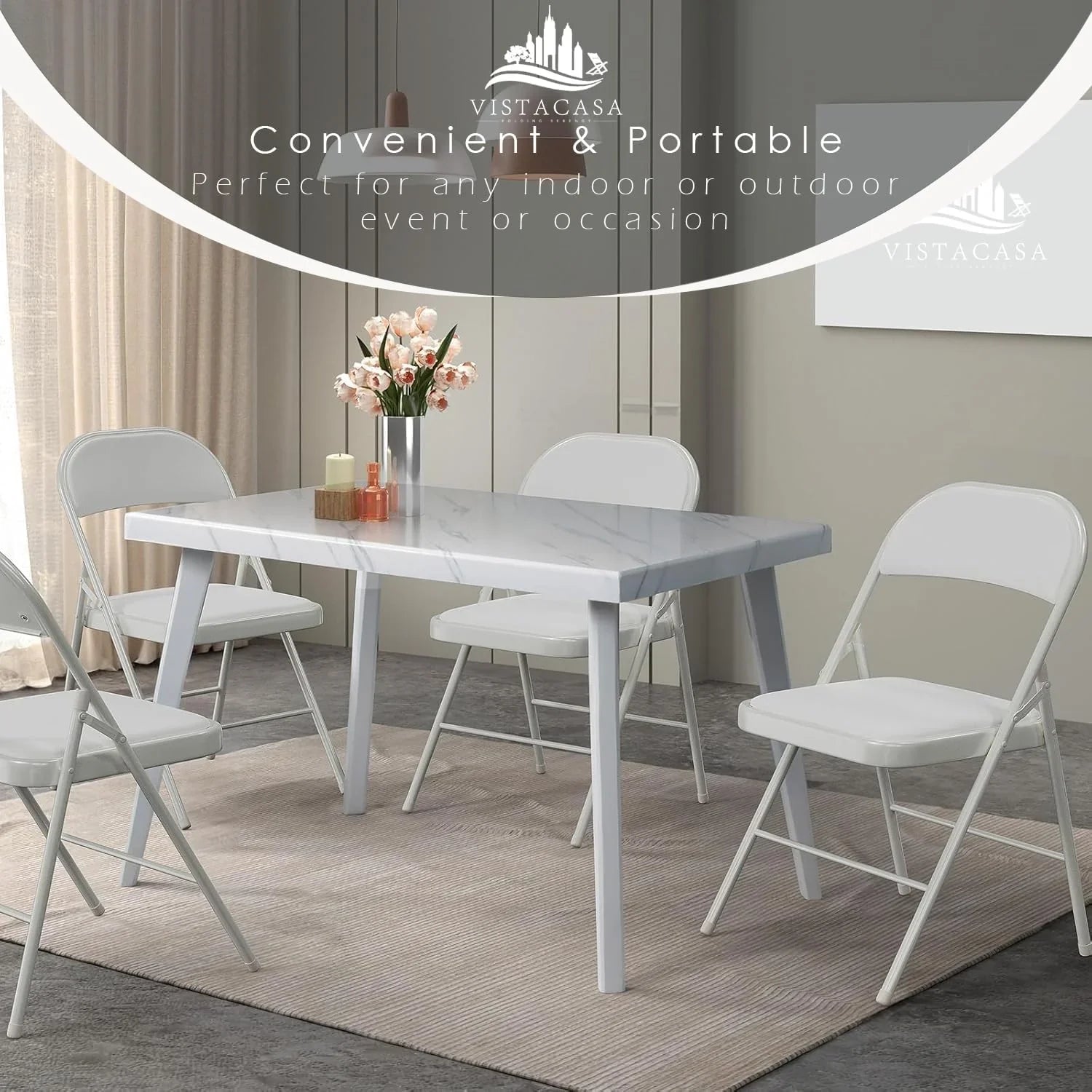 Lot de 6 chaises pliantes noires avec chaises en cuir pour événements intérieurs et extérieurs, chaises rembourrées pour bureau, mariage, fête