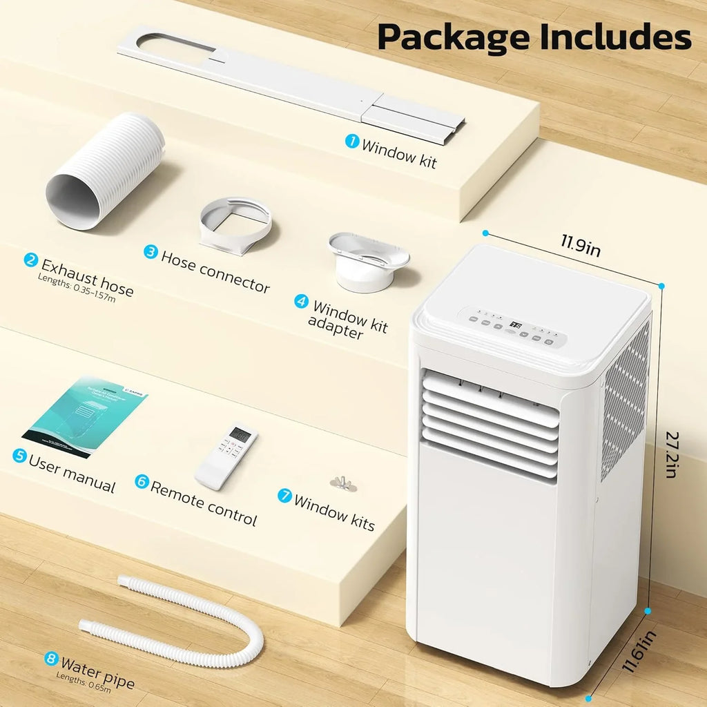 Climatiseurs portables ZAFRO 8 000 BTU, 4 modes, refroidissement rapide, économie d'énergie, télécommande, autonomie 24 h