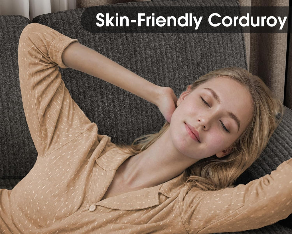 Canapé sectionnel de salon Furmax, canapé en U en lin