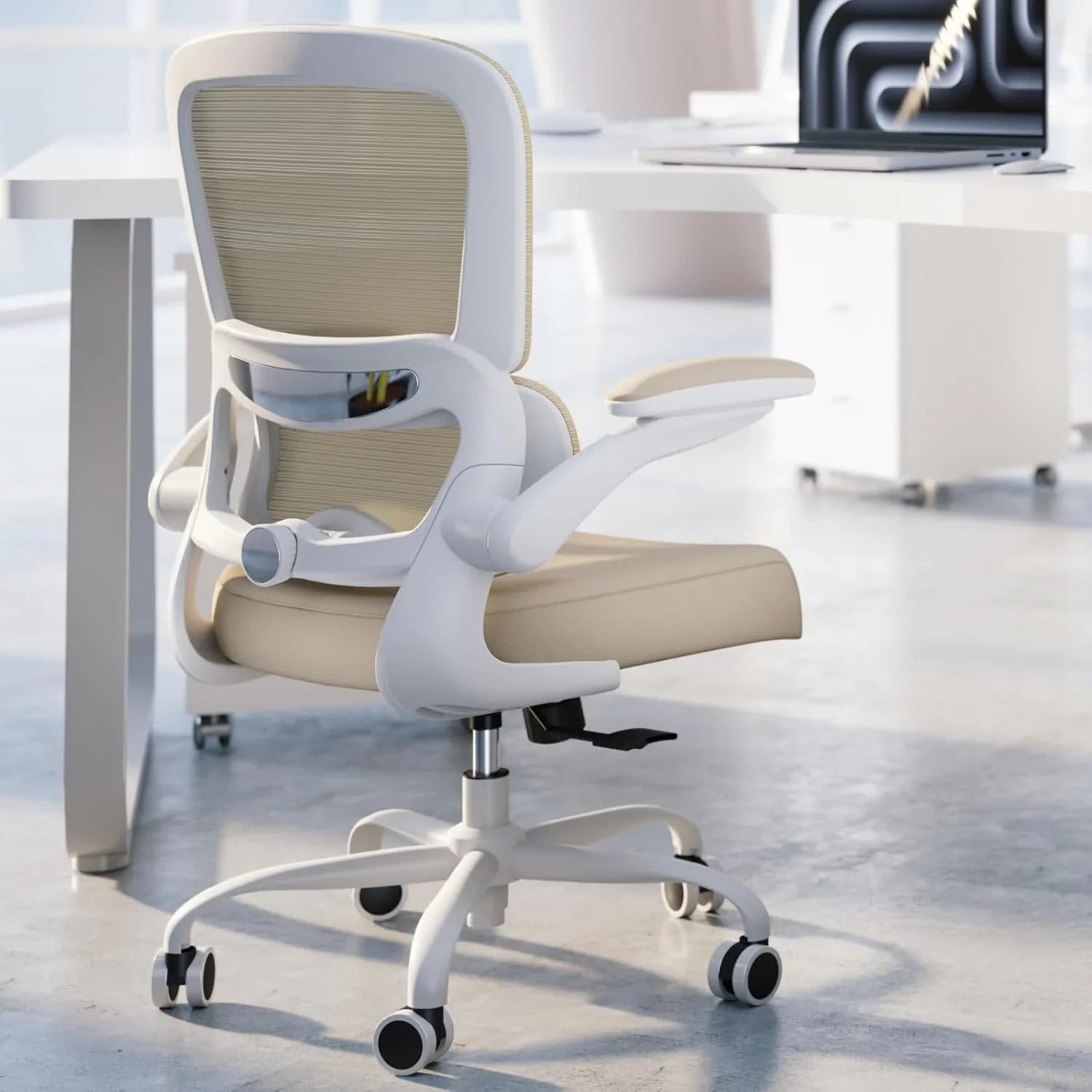 Chaise de bureau ergonomique TRALT, capacité de 150 kg, en maille, avec roulettes