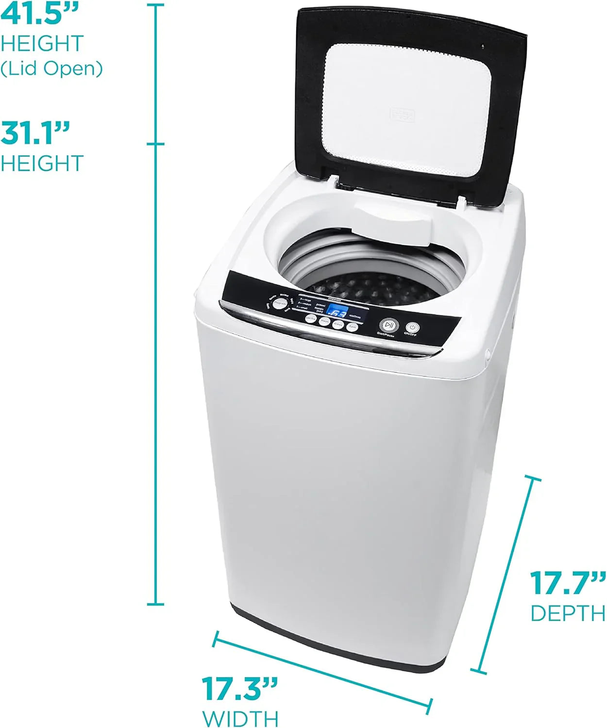 Machine à laver portable d'une capacité de 6,6 lb pour maisons et appartements, 5 cycles de lavage