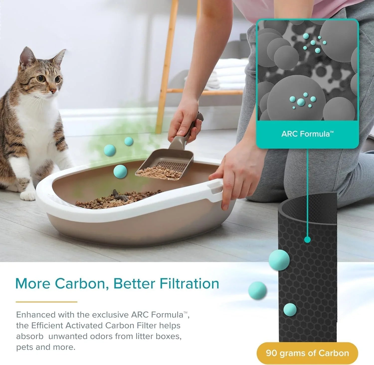 Purificateur d'air pour les allergies et les poils d'animaux dans la chambre, moteur à couple élevé de 56 W