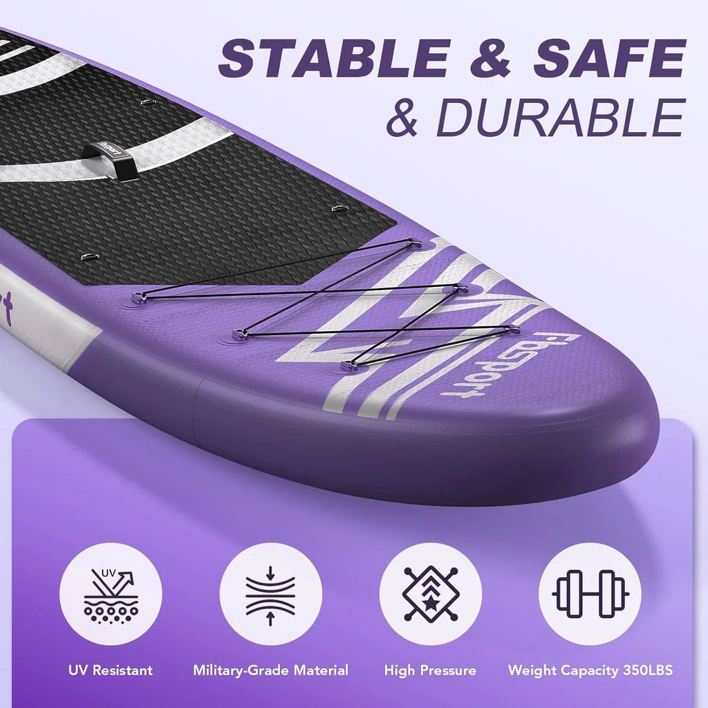 Planche de stand up paddle FBSPORT Premium 11', planche de yoga, contrôle du surf, pont antidérapant, attache, pagaie et pompe